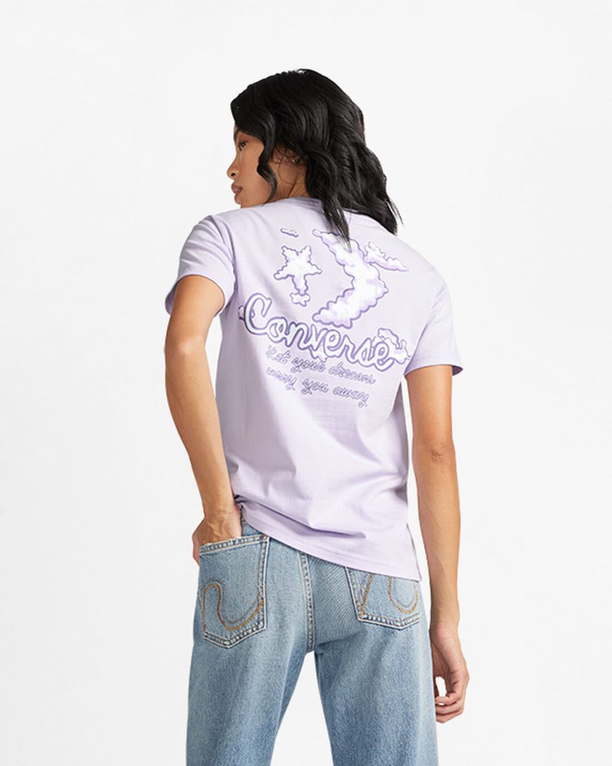 T-Shirts Dama Converse Dreamer Grafice Violet | RO QEXPT629